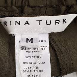 Trina Turk Women Olive Green Silk Pants M NWT