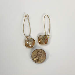 Designer Swarovski Gold-Tone Crystal Cushion Cut Stone Oval Dangle Earrings alternative image