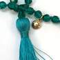 Designer J. Crew Gold-Tone Tassel Fashionable Blue Beaded Necklace image number 4