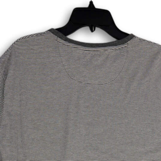 Mens Gray Pinstripe Crew Neck Short Sleeve Pullover T-Shirt Size XXL image number 4
