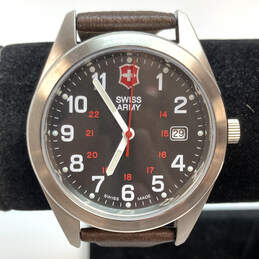 Designer Swiss Army Silver-Tone Dial Adjustable Strap Analog Wristwatch