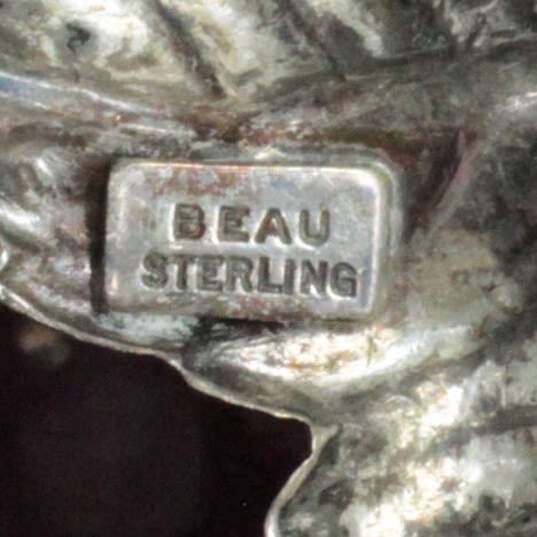 Beau Signed Sterling Silver Brooch - 8.5g image number 5