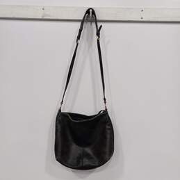 Cole Haan Genuine Black Leather Zip-Up Shoulder Bag