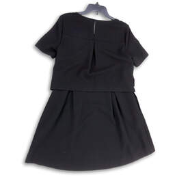 Womens Black Key Hole Back Round Neck Short Sleeve A-Line Dress Size 6 alternative image