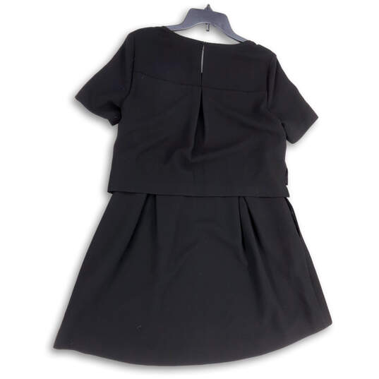 Womens Black Key Hole Back Round Neck Short Sleeve A-Line Dress Size 6 image number 2
