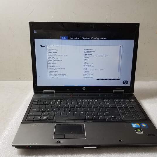 HP 5 inch EliteBook 8540W Intel Core i7@1.6GHz Memory 16GB NO HDD image number 1