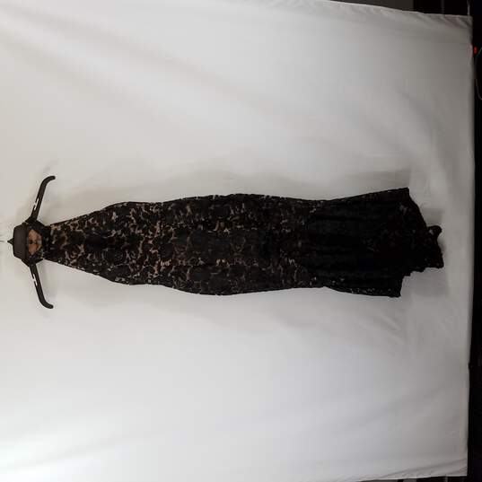 Xscape Women Black Crepe Lace Sleeveless Dress XS NWT image number 1