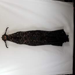 Xscape Women Black Crepe Lace Sleeveless Dress XS NWT