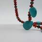 Silver Tone Turquoise Corn Link 17 1/4 Inch Necklace 77.9g image number 6