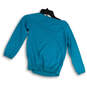 Womens Blue Knitted Boat Neck Long Sleeve Pullover Sweater Size Small image number 2
