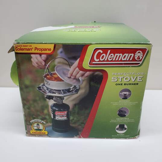 Coleman Gas Stove  Portable Bottletop 1 Burner Propane Camping Stove with  Adjustable Burner 