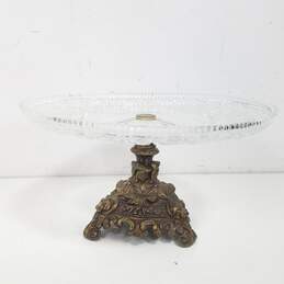 Crystal Center Piece Bowl / Cake Pedestal Stand Lot of 2 alternative image