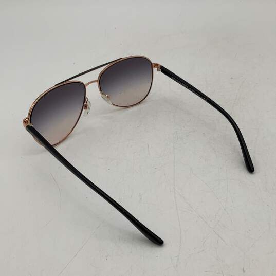 Womens MK5007 Hvar Rose Gold Black Full-Rim Aviator Sunglasses With Case image number 5