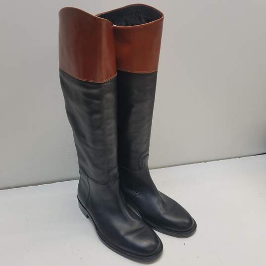 Sesto Meucci Italy Leather Pull On Knee Riding Boots 6.5 B image number 6