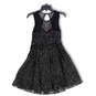 Womens Black Polka Dot Round Neck Knee Length Fit And Flare Dress Size M image number 1