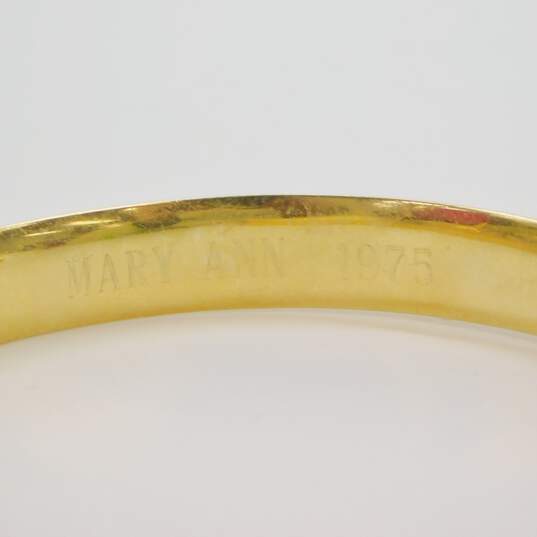 Vintage 14k Yellow Gold Etched Hinged Bangle Bracelet 10.7g image number 3