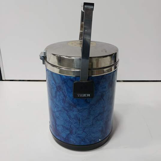 Vintage Tiger 4.4L Blue Vacuum Ice Bucket image number 5