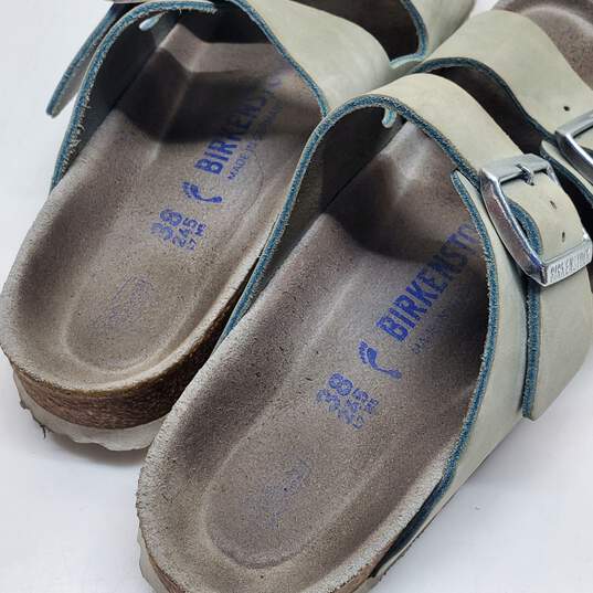 Birkenstock Sage Green Leather Sandals Size 38 image number 3