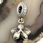 Designer Pandora S925 ALE Sterling Silver Purple Orchid CZ Dangle Charm image number 4