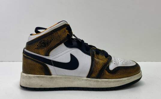 Air Jordan 1 Mid SE (GS) Wear-Away Taxi Casual Sneakers Women's Size 7.5 image number 1