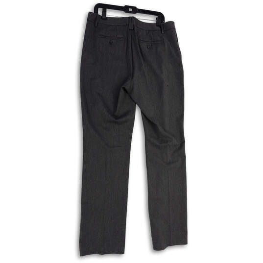 NWT Womens Gray Flat Front Slash Pocket Straight Leg Dress Pants Sz 14 Tall image number 4