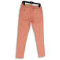 NWT Womens Pink Denim Mid-Rise Light Wash Pockets Skinny Leg Jeans Size 8 image number 3