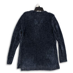 Mens Black Long Sleeve V Neck Ribbed Knit Pullover Sweater Size Large alternative image