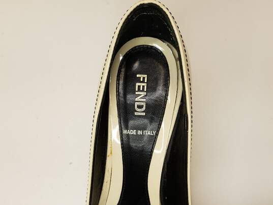 FENDI  Women's Patent Leather Heels  Color Off White   Size US  4.5   Authenticated image number 8