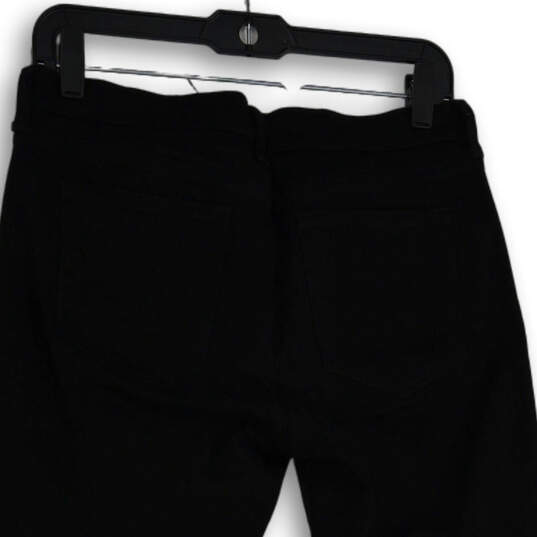 Womens Black Denim Dark Wash 5-Pocket Design Skinny Leg Jeans Size 29 Petite image number 4