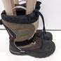 Womens Brown Black Drawstring Round Toe Mid Calf Waterproof Snow Boots Size 6 image number 3