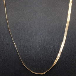 OroAmerica Signed 14K Yellow Gold Herringbone Chain Necklace - 3.6g alternative image
