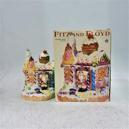 Fitz and Floyd Nutcracker Sweets Gingerbread House Christmas Cookie Jar & Box
