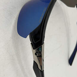 Mens Blue Polarized Sports Half Frame Cycling Wrap Sunglasses alternative image