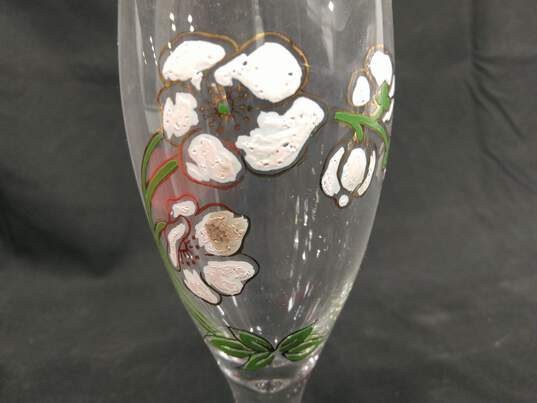 Set Of 6 Floral Wine Glasses w/Box image number 4