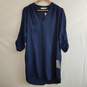 Women's dark blue polyester crepe popover shift dress M image number 1