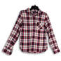 Womens Multicolor Plaid Long Sleeve Collared Pocket Button-Up Shirt Sz S/P image number 1