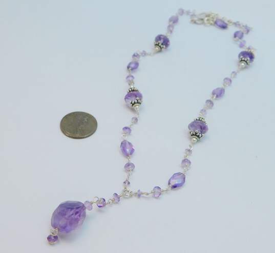 Doug Paulus 925 Faceted Amethyst Lariat Necklace 20.0g image number 5