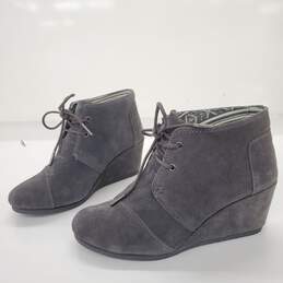 Toms Gray Suede Ankle Boots Women's Size 6.5