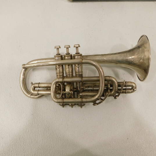 VNTG Dyer's Brand Professional Model B Flat Cornet w/ Case and Accessories (Parts and Repair) image number 2