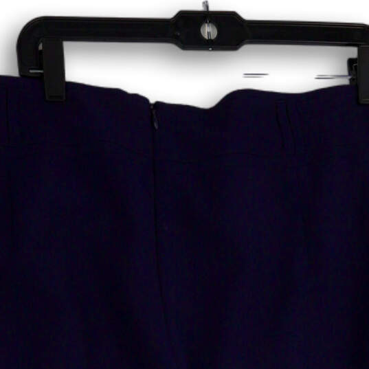 Womens Blue Flat Front Back Zip Regular Fit Classic Mini Skirt Size 22 image number 4