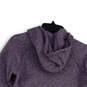 Womens Purple Long Sleeve Half Zip Pockets Pullover Hoodie Size Small image number 4