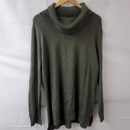 Tribal Cowl Neck Olive Green Sweater Tunic XL NWT
