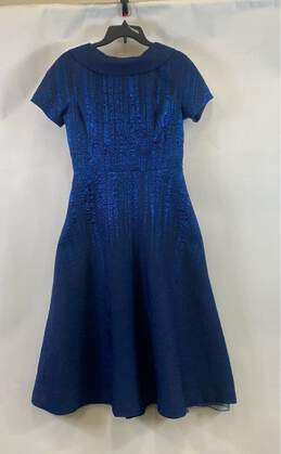 Teri Jon by Rickie Freeman Women Blue Metallic Formal Dress- Sz 6