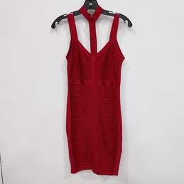 Tahsa Women's Red Caged Slash Dress Size M NWT