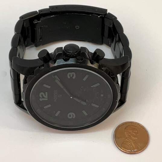 Designer Fossil NDW2A Black Stainless Steel Round Analog Dial Quartz Wristwatch image number 3