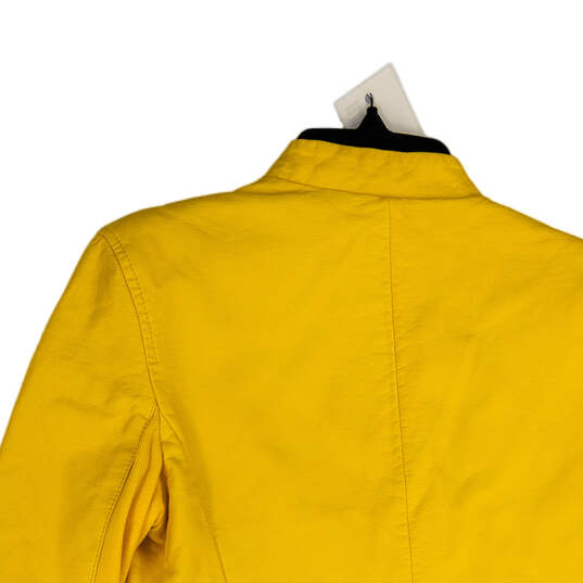 Womens Yellow Welt Pocket Long Sleeve Double Breasted Blazer Size Medium image number 4
