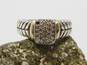 BH Effy 925 & 18K Yellow Gold Champagne Diamond Pave Cable Ring 7.1g image number 1