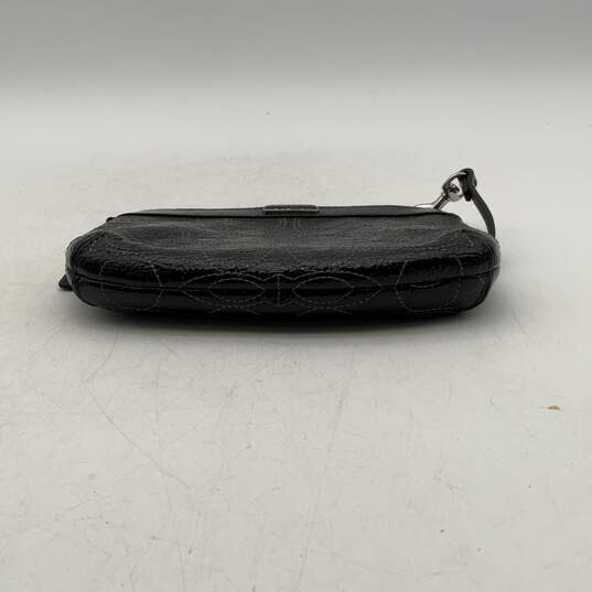 Coach Womens Black Gray Leather Detachable Strap Wristlet Wallet Clutch image number 5