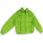 NWT Womens Green Long Sleeve Front Pockets Hooded Puffer Jacket Size Medium image number 1