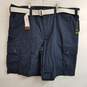 Men's navy cotton cargo shorts with belt size 48 nwt #2 image number 1